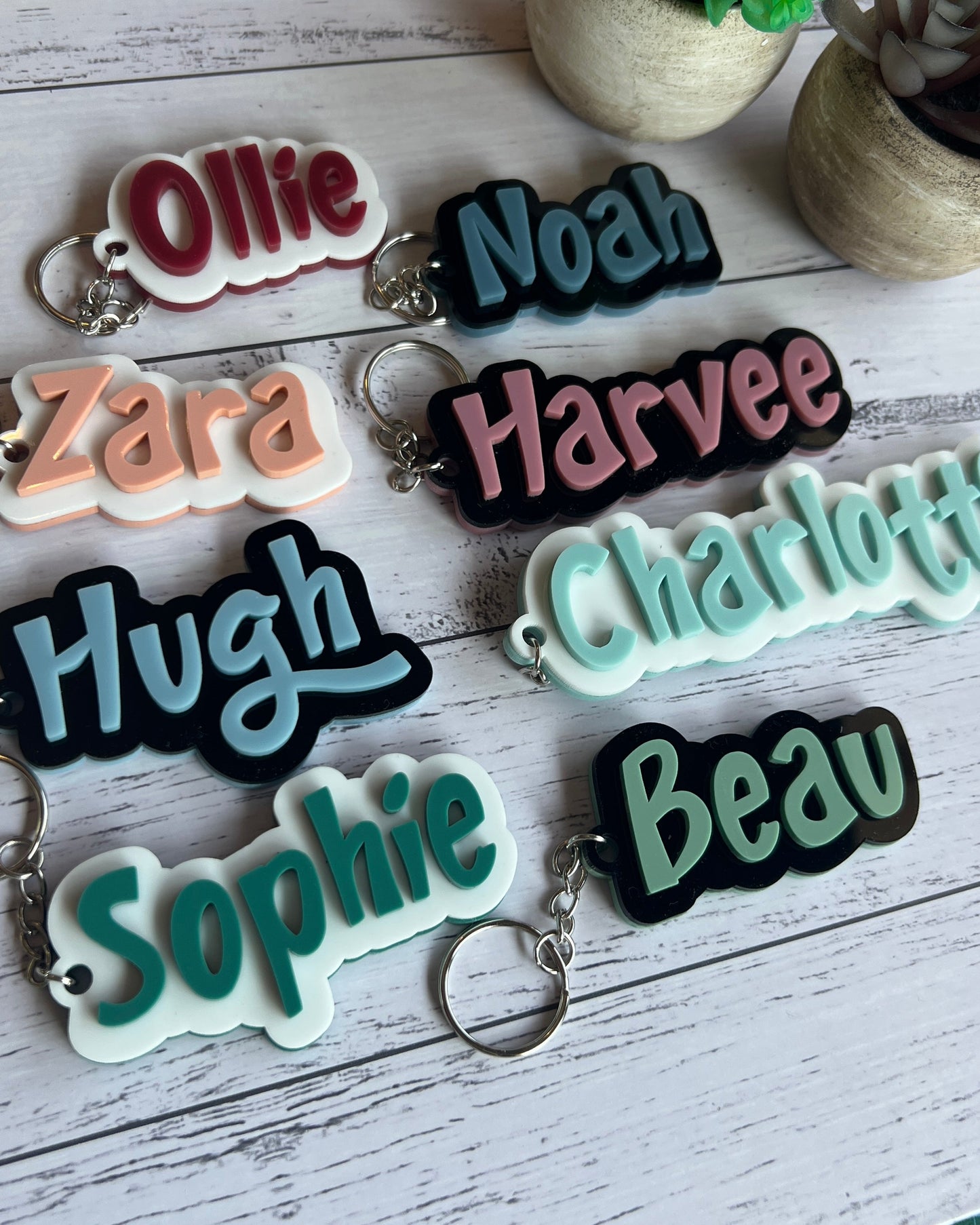 3D Earth Tone Acrylic Bag Tag