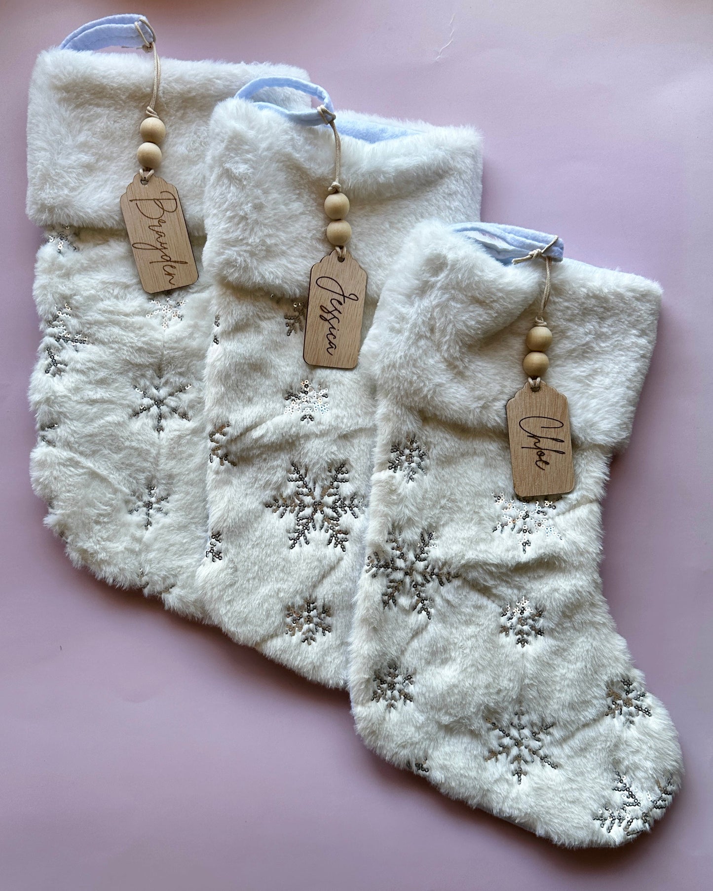 Snowflake Stocking with Personalised Name