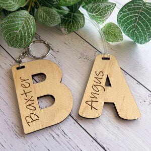 Personalised Wooden Initial Bag Tag